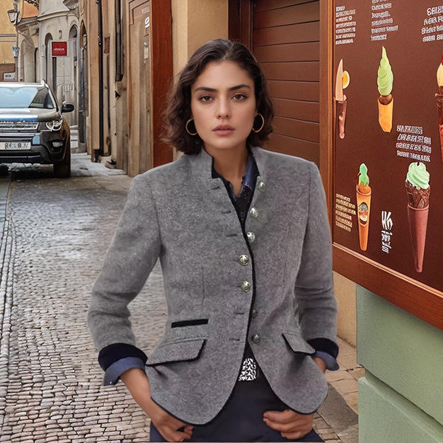 Damen Eleganter Blazer mit Taschen – Chic & Vielseitig