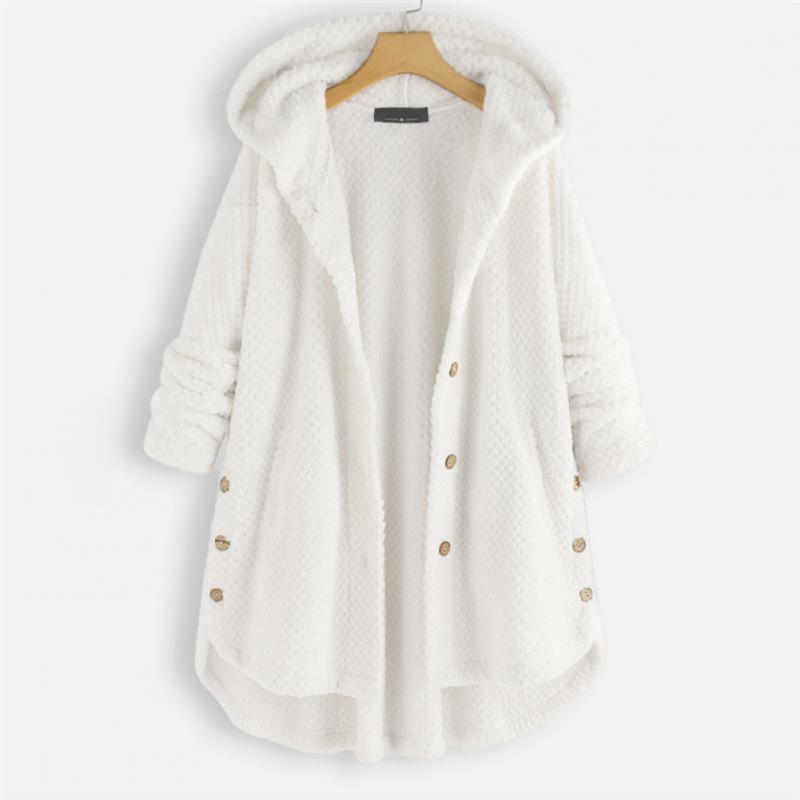 Weisse Damen Kapuzenjacke am Kleiderbügel