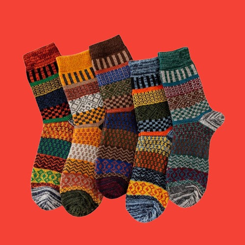 Herren Warme Socken im Vintage-Stil (5 Paar)