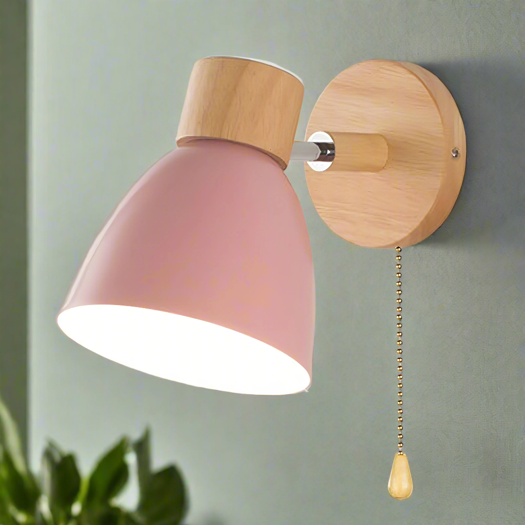 Nordische moderne Wandleuchte aus Holz für jedes Zimmer