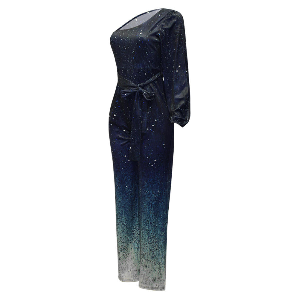Damen Schulterfreier Retro Disco Jumpsuit für Partys & Glamour