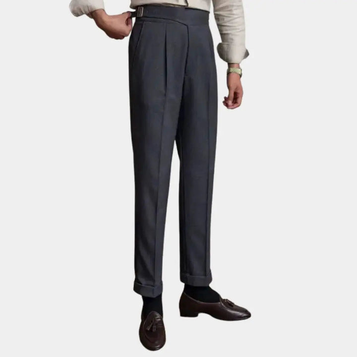 Herren Anzughose in Dunkelgrau mit klassischem Schnitt im britischen Vintage-Stil