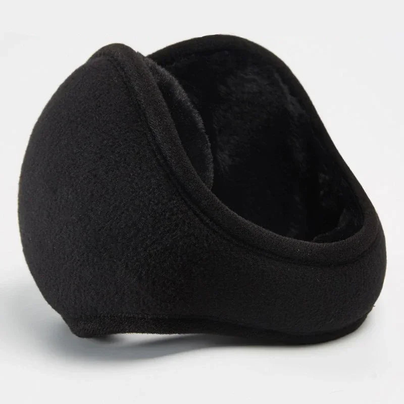 Warme Herren-Ohrenschützer aus Fleece in Schwarz-Grau, ideal für Outdoor im Winter; Schutz vor Kälte ohne Mütze.