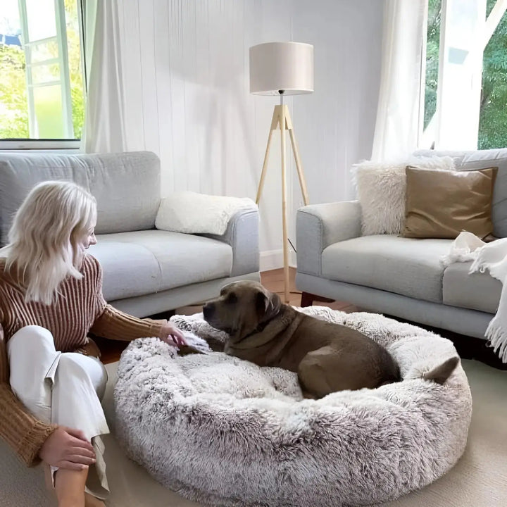 Gemütliches Hundebett/Katzenbett für Tiefenentspannung. Weich, waschbar & atmungsaktiv.