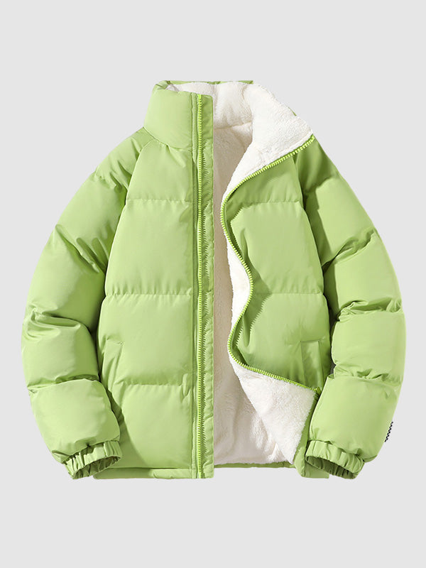 Gesteppte Herrenjacke, Nahaufnahme des Innenetiketts und der Wattierung