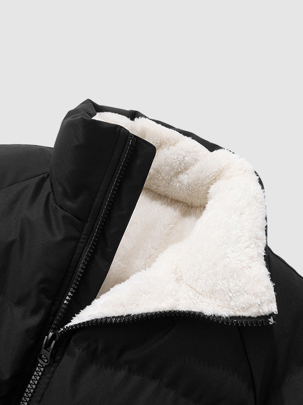 Warme Winterjacke für Herren, gestepptes Design mit praktischen seitlichen Taschen