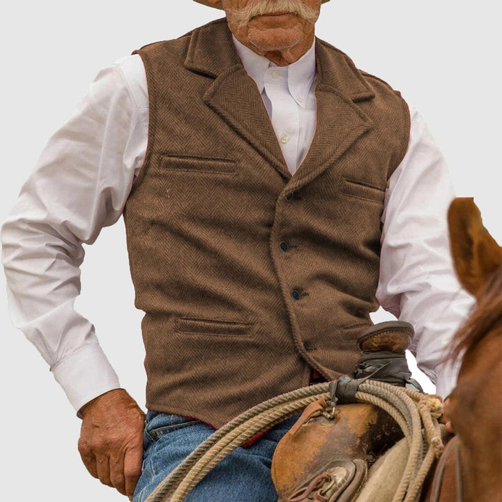 Klassische Herren Reversweste mit eleganter Knopfleiste in slim fit Passform