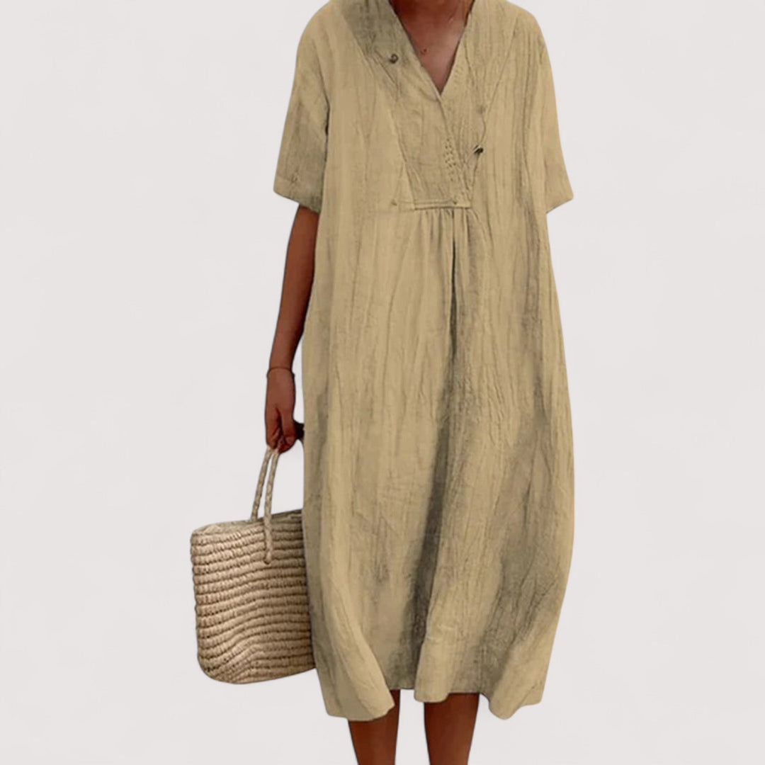 Beiges Damenkleid in lockerer Passform für Freizeit und Alltag