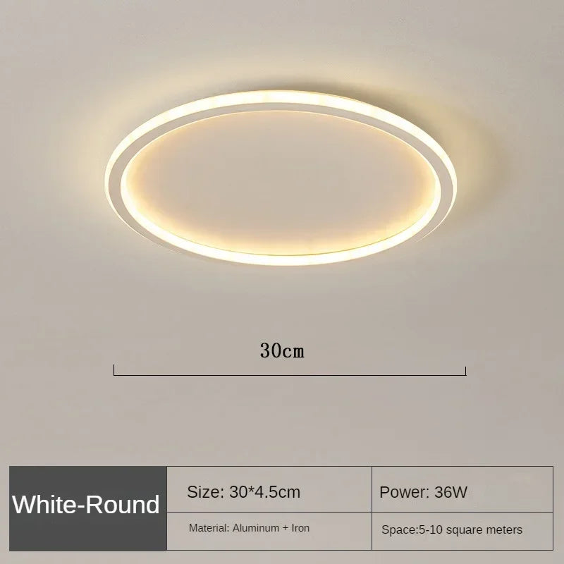 Runde LED-Deckenleuchte, weiß, 30cm, 36W, Aluminium, für Wohnzimmer, Schlafzimmer, modern.