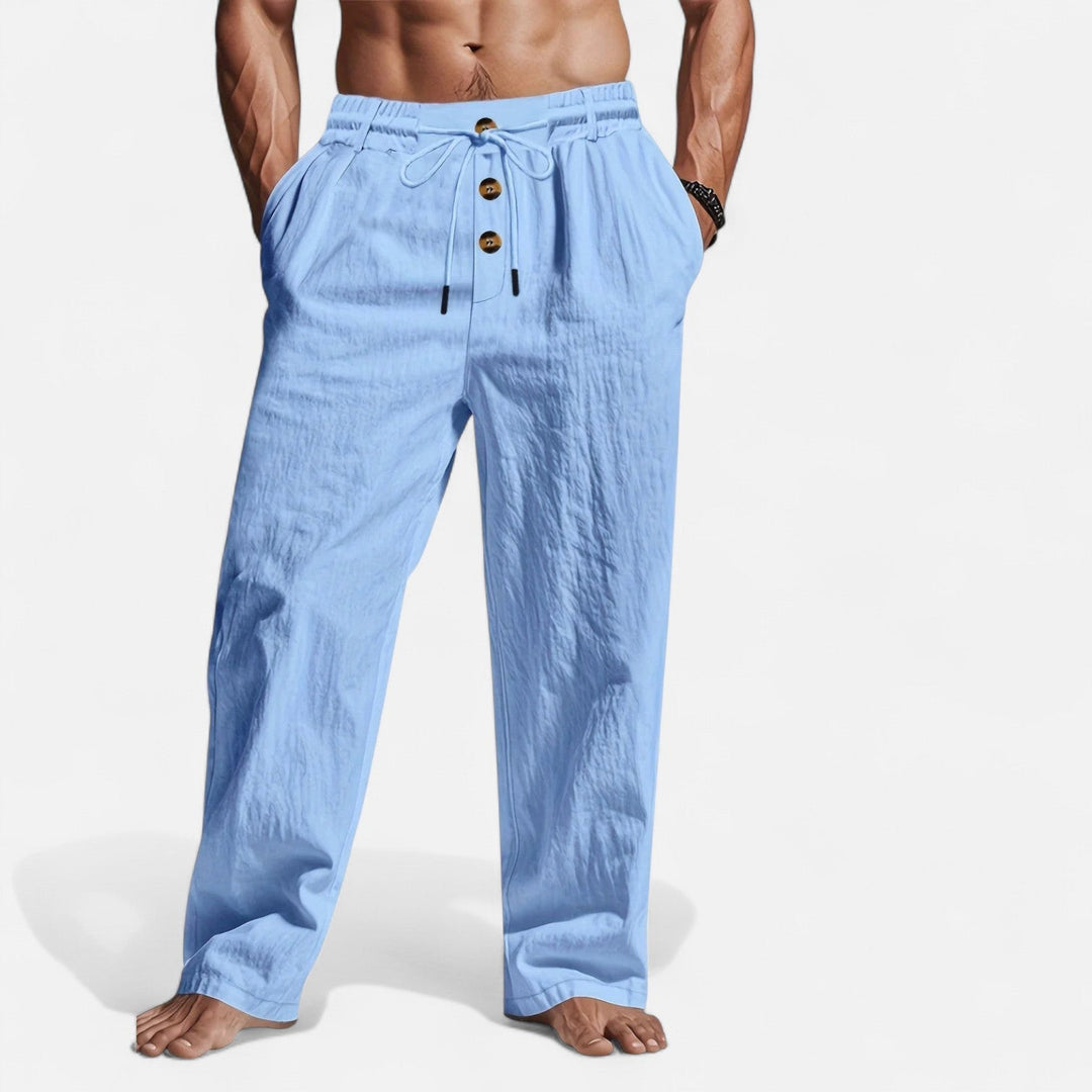 Stilvolle Herrenhose in Leinenoptik, atmungsaktiv & vielseitig für entspannte Looks.