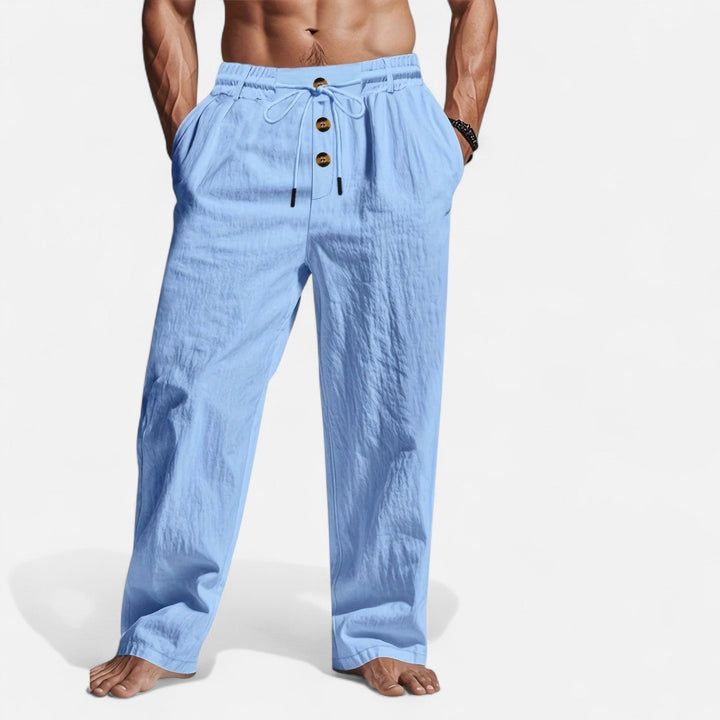 Stilvolle Herrenhose in Leinenoptik, atmungsaktiv & vielseitig für entspannte Looks.