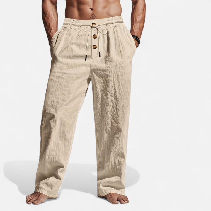 Herren Leinenoptik-Hose, lässig und bequem für Sommer & Freizeit.
