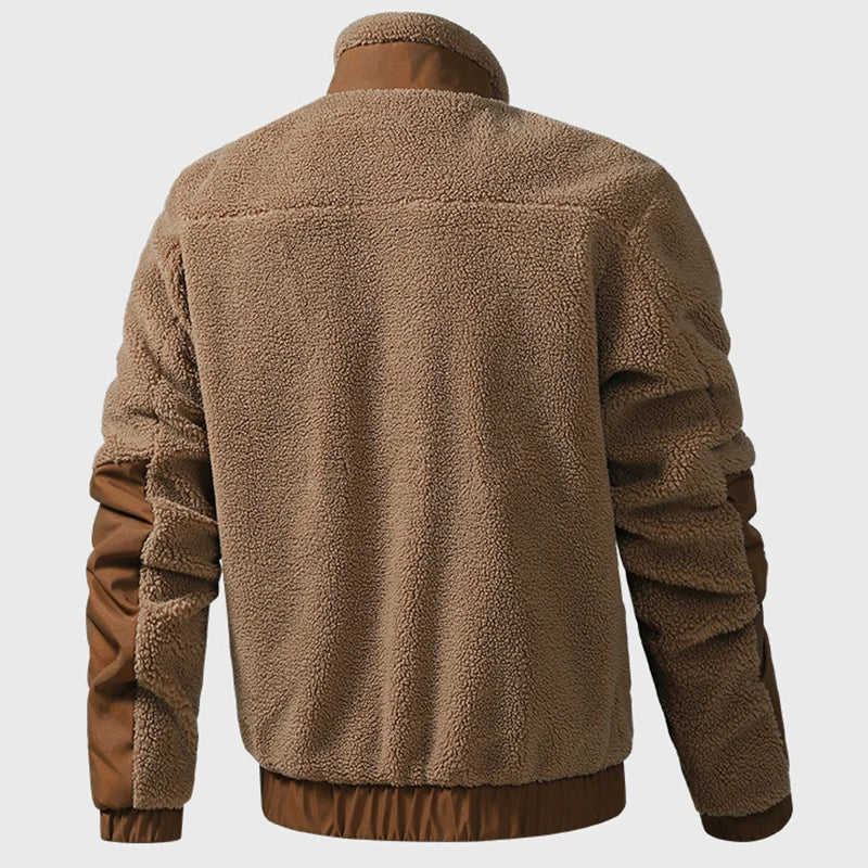 Warme Herren Fleecejacke Leon mit Stehkragen; perfekt für kalte Wintertage & Outdoor-Aktivitäten.