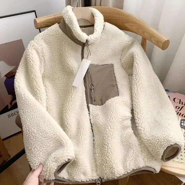Stylische Herrenjacke mit flauschigem Teddy-Fleece