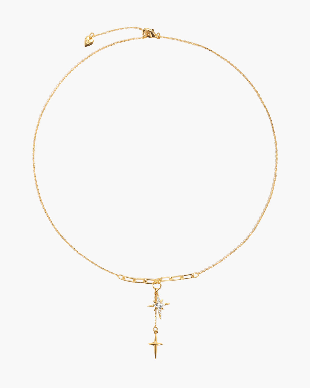 Wasserdichte Damen Halskette mit Stern Anhänger in Gold im Detail