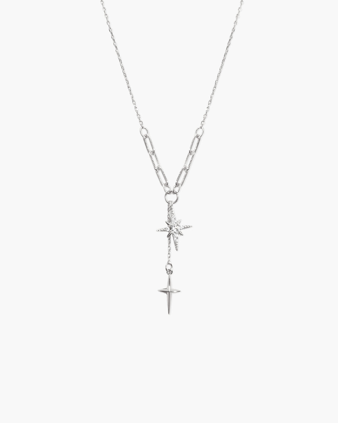 Modischer Damenschmuck: Hypoallergene Stern Halskette in Silber