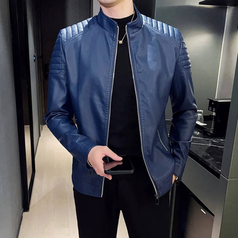 Schwarze Herrenjacke im Slim Fit Design mit Reißverschluss für elegante Herrenmode