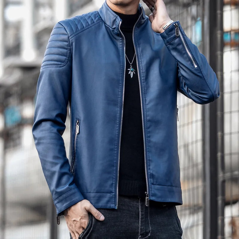 Slim Fit Herrenjacke in Schwarz, ideal als modische Übergangsjacke