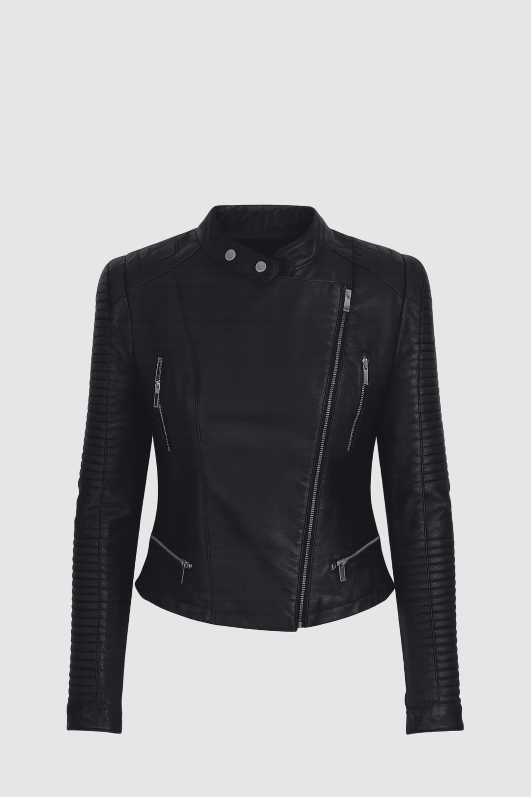 Damen Jacke in Schwarz Vorderansicht auf hellem Hintergrund