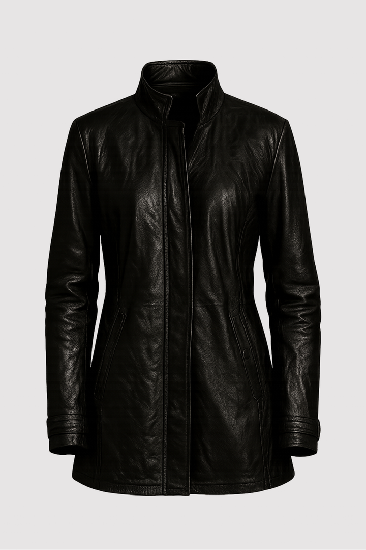 Schwarze Damenjacke in eleganter Frontansicht