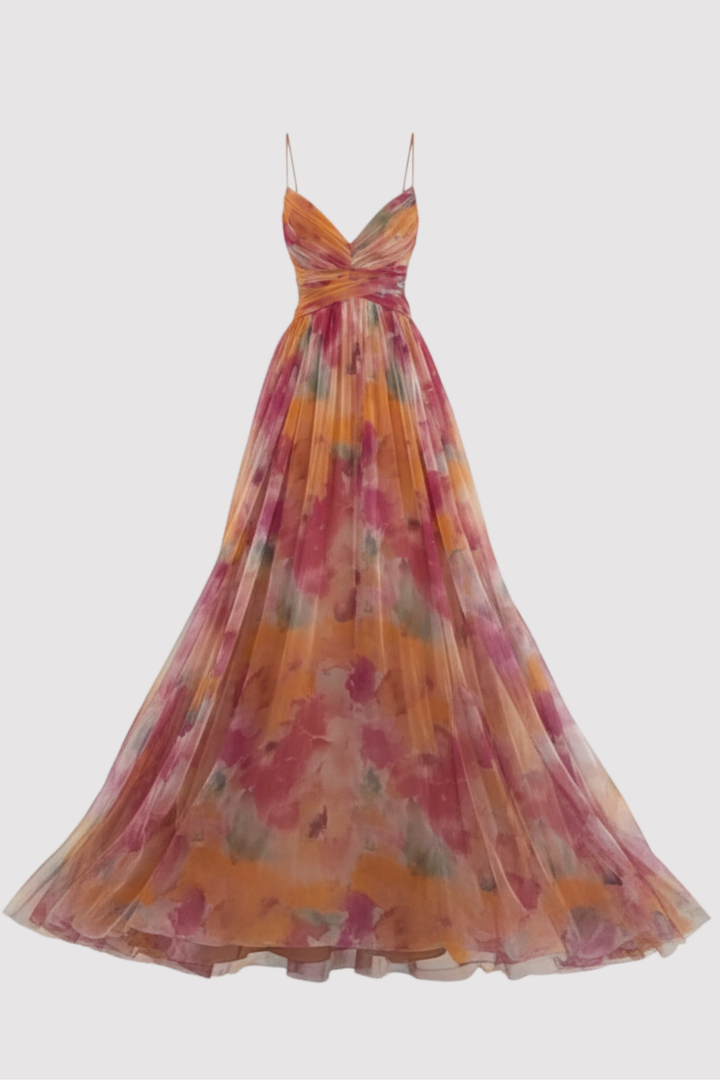 Elegant Damen Abendkleid mit verdrehtem Oberteil, figurbetont und fließend für besondere Anlässe.