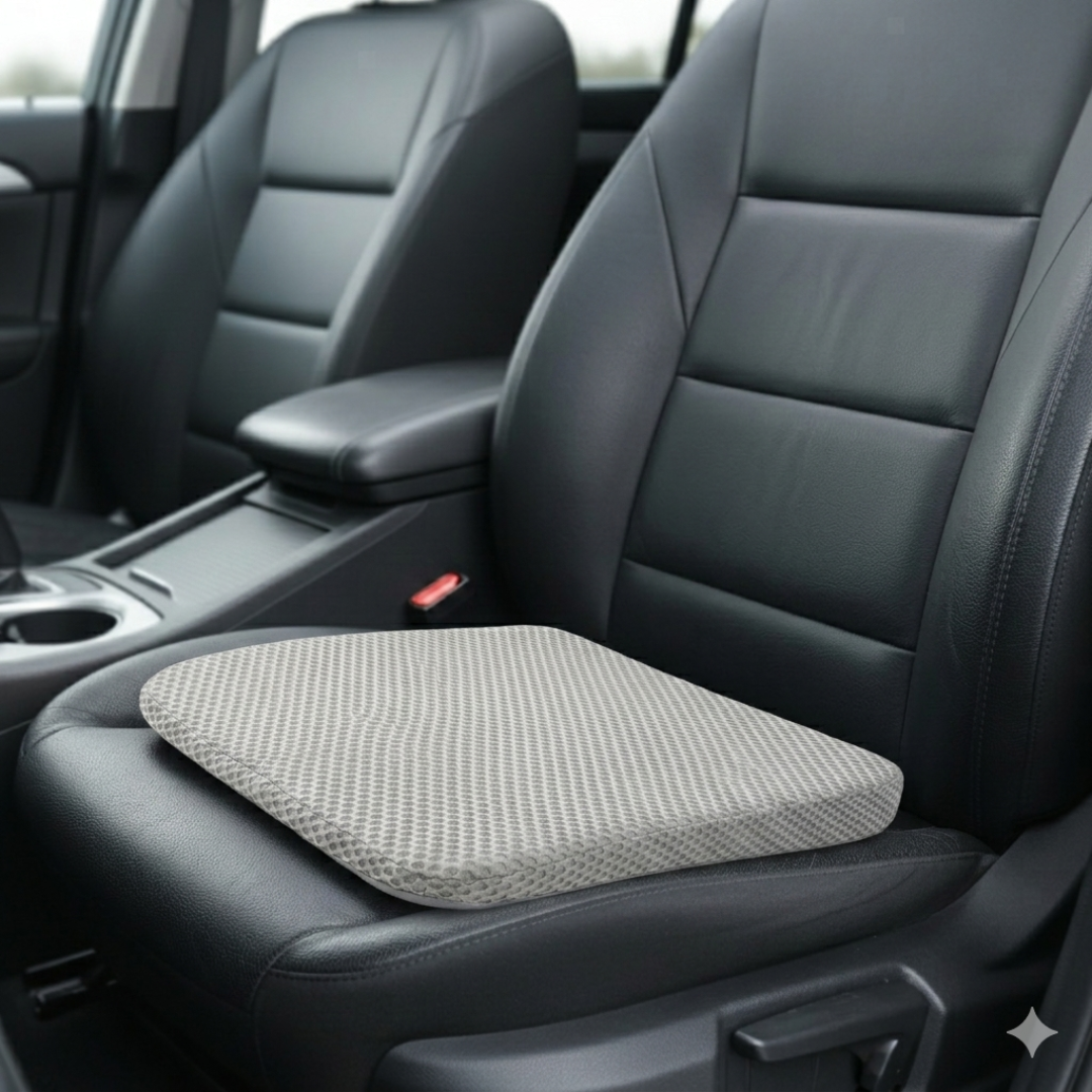 Atmungsaktives Waben-Sitzkissen für Auto: Ergonomie & Druckentlastung für lange Fahrten.