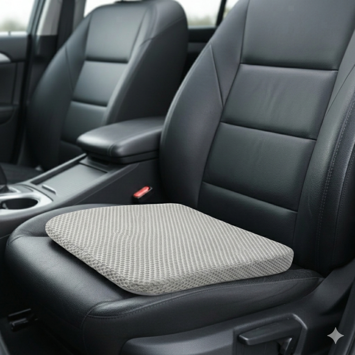 Atmungsaktives Waben-Sitzkissen für Auto: Ergonomie & Druckentlastung für lange Fahrten.