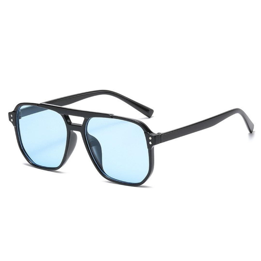 Unisex Sonnenbrille quadratisch, Retro-Stil, Doppelsteg, modisches Outdoor-Accessoire.