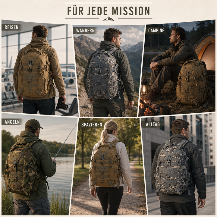 Robuster Laptop Rucksack in schwarz für Alltag und Reisen