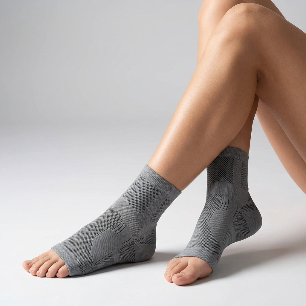 Beige Fussgewölbe Knöchelbandage zur Linderung von Schwellungen am Fuss