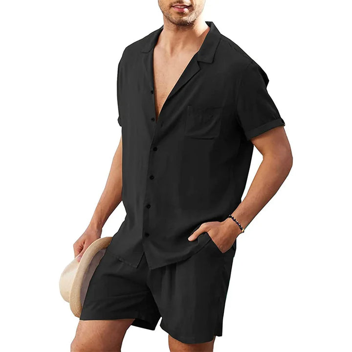 Kurzarmhemd und Shorts Set für Herren in Gesamtansicht