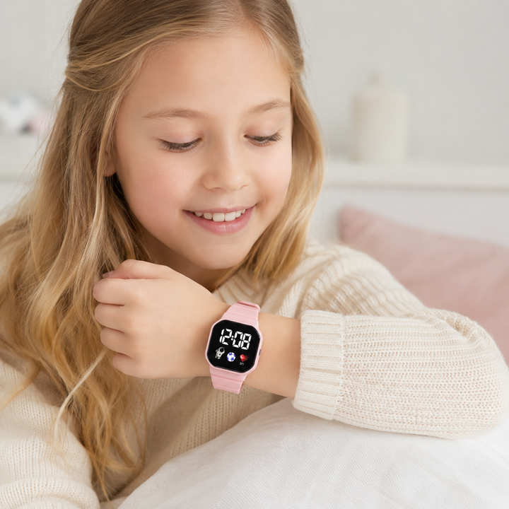 Vielseitige digitale Silikonuhr für Kinder für den täglichen Schulweg