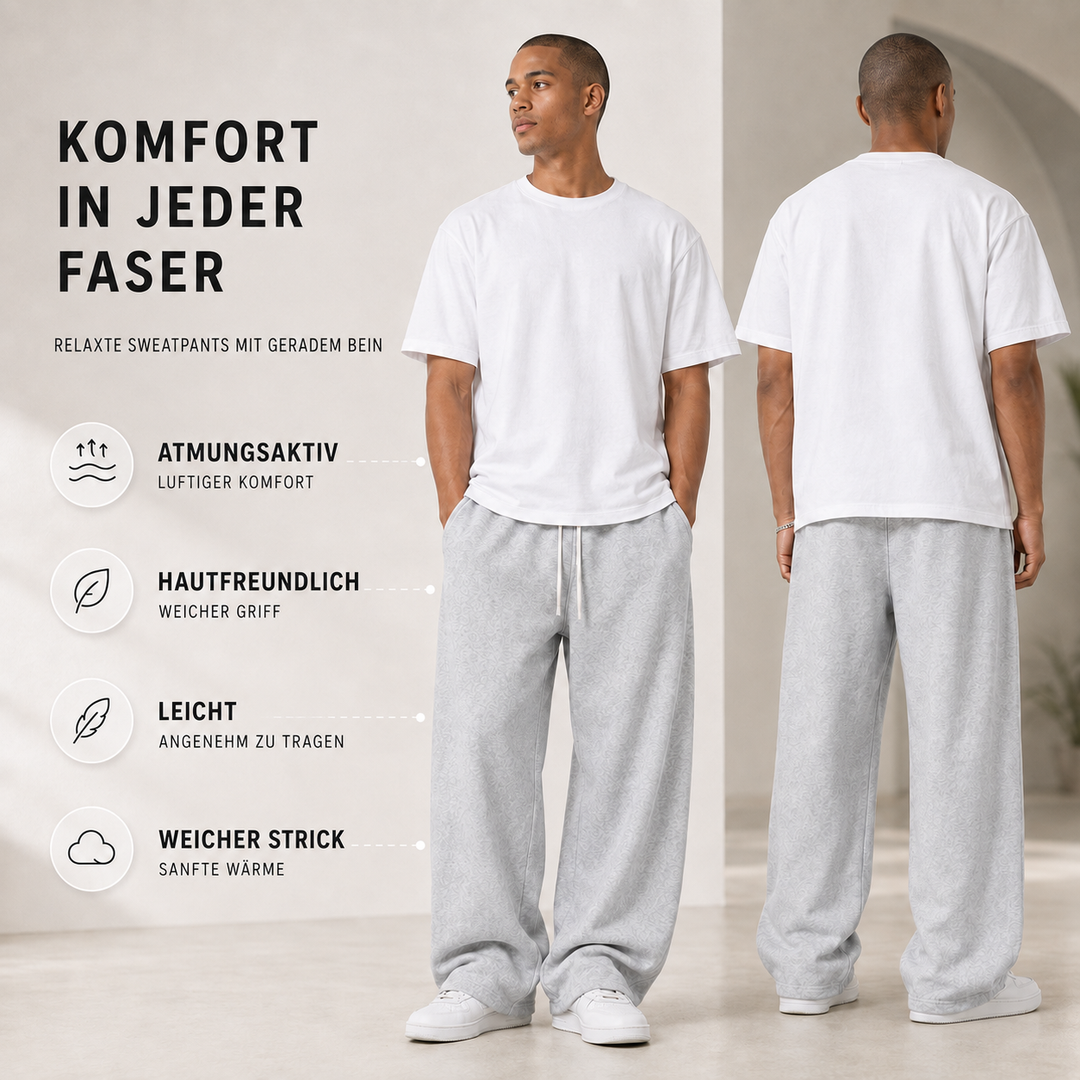 Herren Jogginghose lang in lockerer Passform für Freizeit