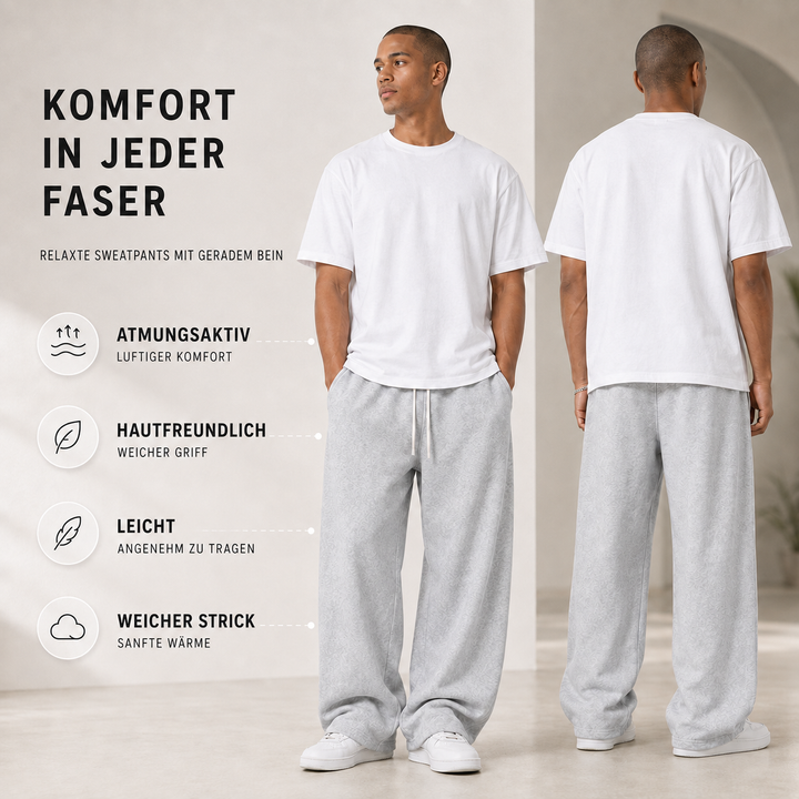 Herren Jogginghose lang in lockerer Passform für Freizeit