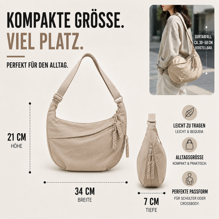 Stilvolle Slouchy Schultertasche für Damen, weich und bequem, perfekt für jeden Tag.