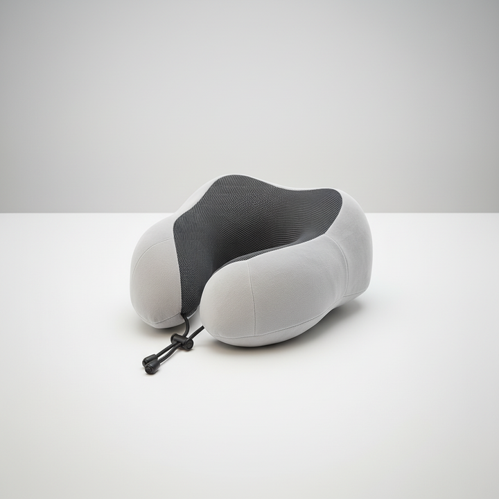 Graues ergonomisches Nackenstützkissen im Studio-Look