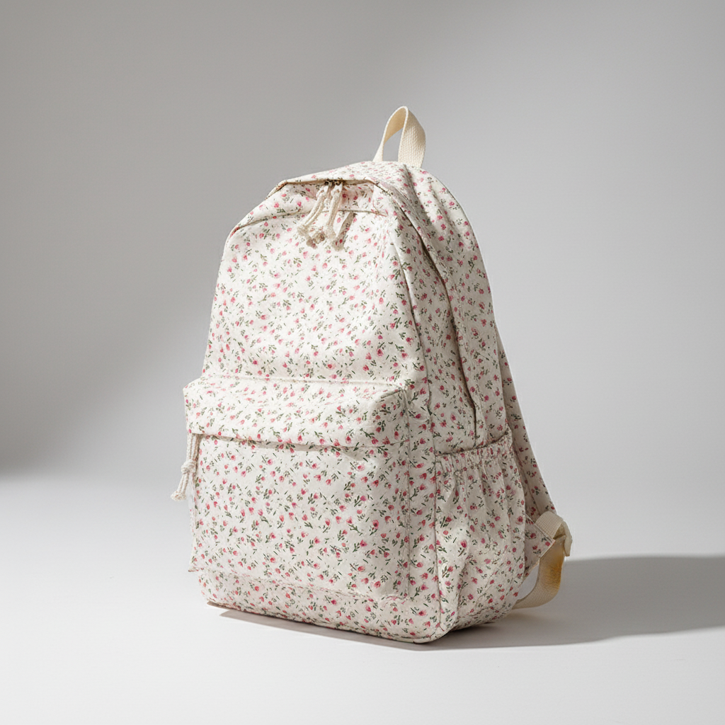 Laptoprucksack mit Blumenmotiv und praktischem Tragegriff