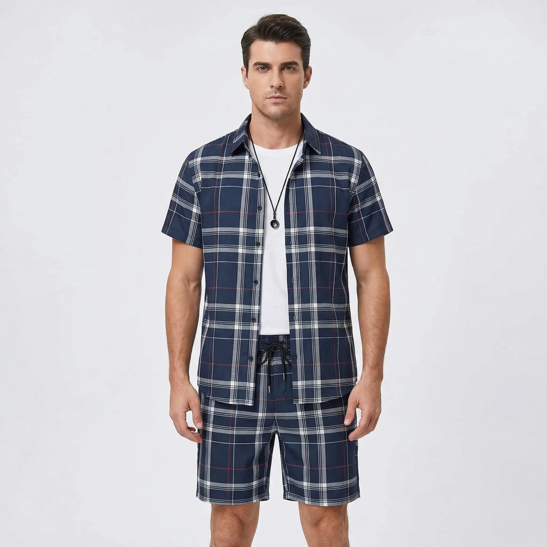 Komfortables Freizeit Set mit Hemd und Shorts für Herren