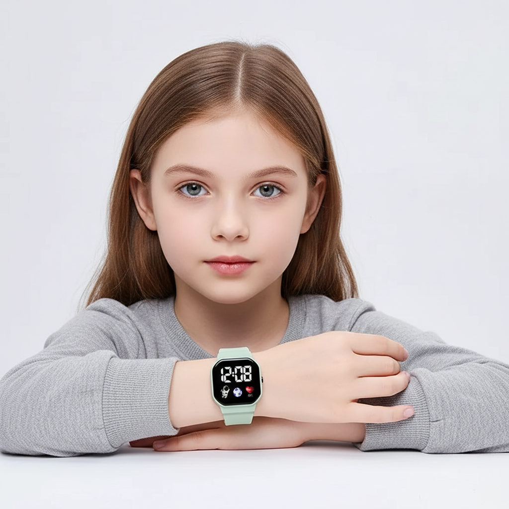 Schicke Kinderarmbanduhr mit digitaler LED-Technik als tolles Geburtstagsgeschenk