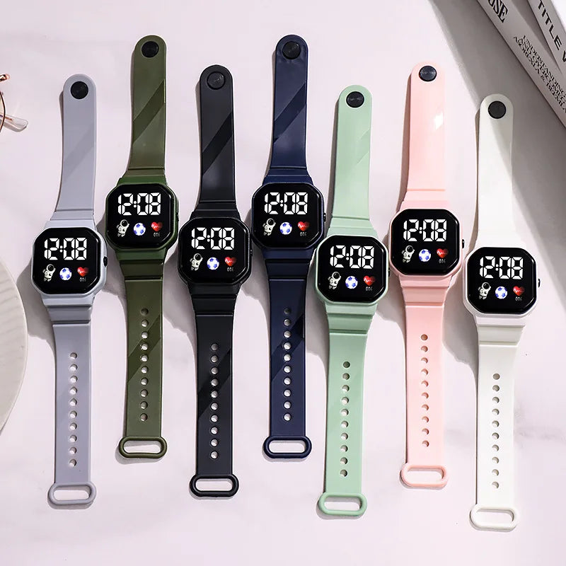 Langlebige digitale Uhr mit Silikonarmband für aktive Kinder entwickelt