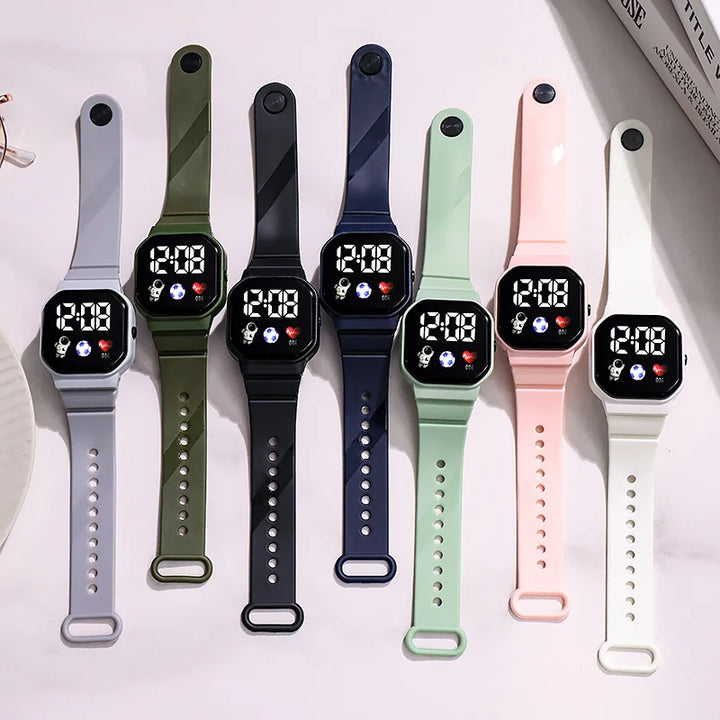 Langlebige digitale Uhr mit Silikonarmband für aktive Kinder entwickelt