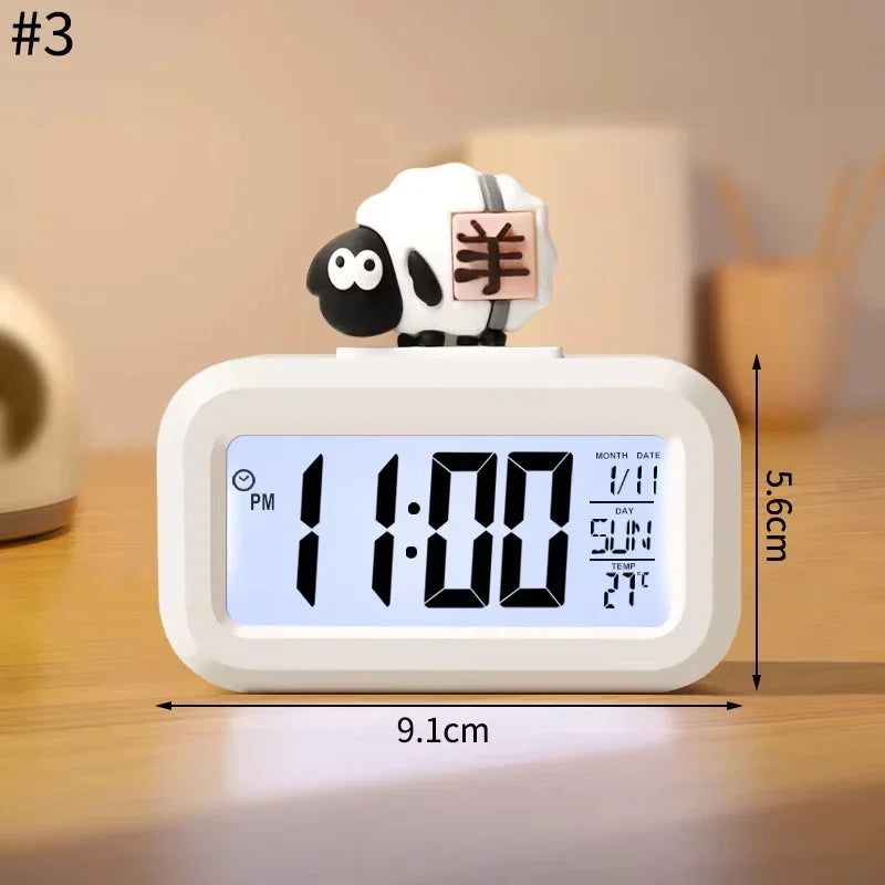Stilvoller digitaler Wecker mit Nachtlicht in minimalistischer Optik