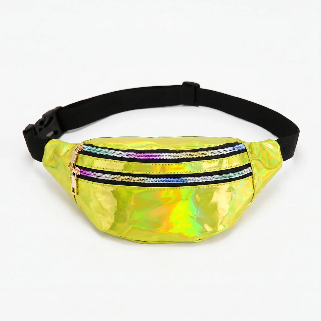 Kompakte Festival Accessoires Tasche in schillernder Metallik-Optik