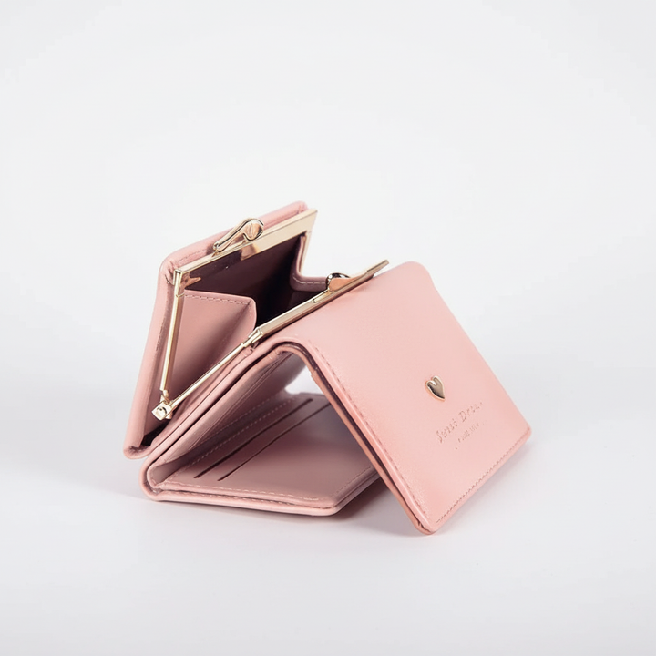 Elegantes Portemonnaie für Frauen mit Druckknopf und Münzfach