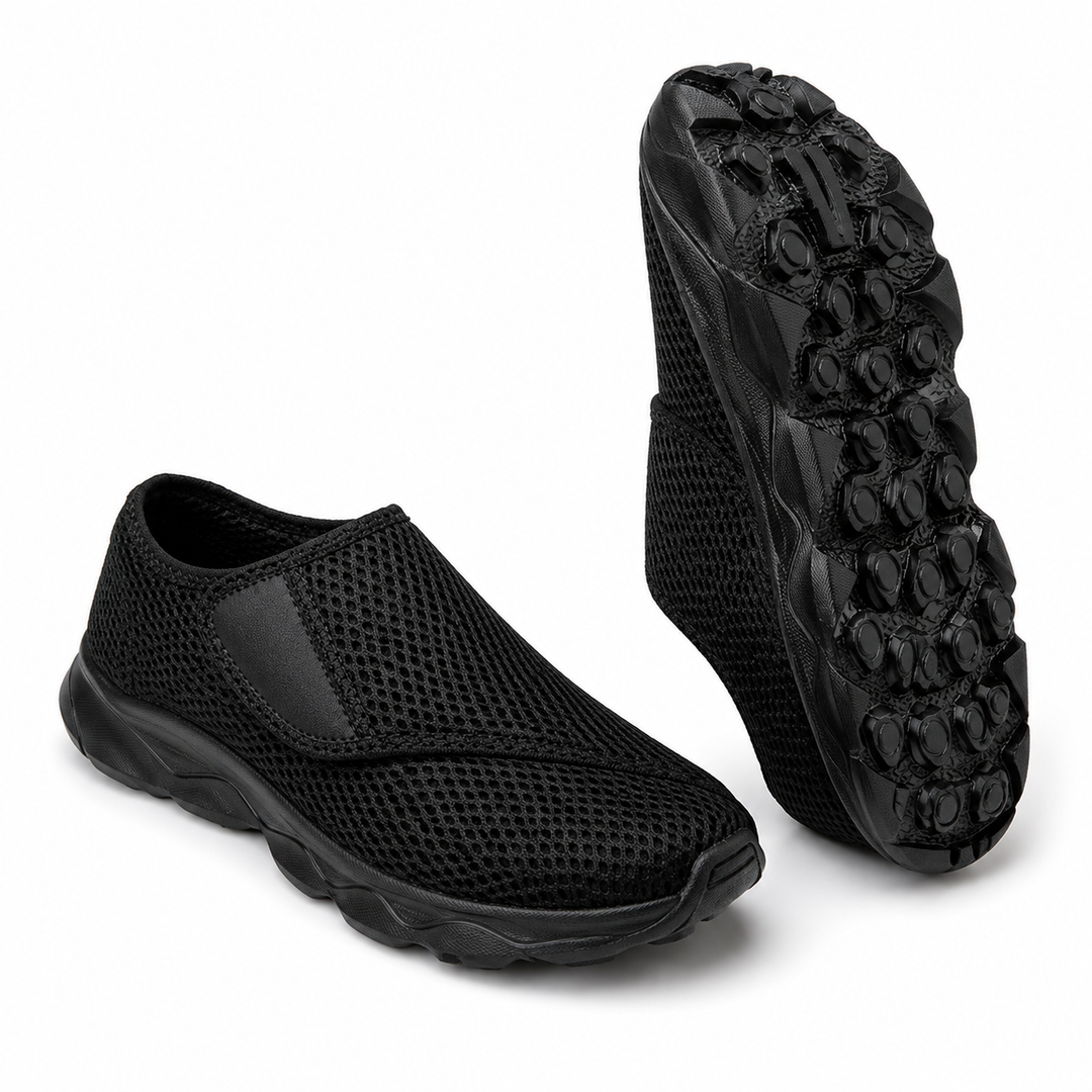 Atmungsaktive Herren Gehschuhe in Grau speziell für sensible Füße entwickelt