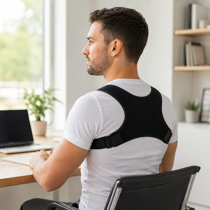 Hochwertige Haltungskorrektur, unisex, schwarz, für eine bessere Körperhaltung & mehr Wohlbefinden.