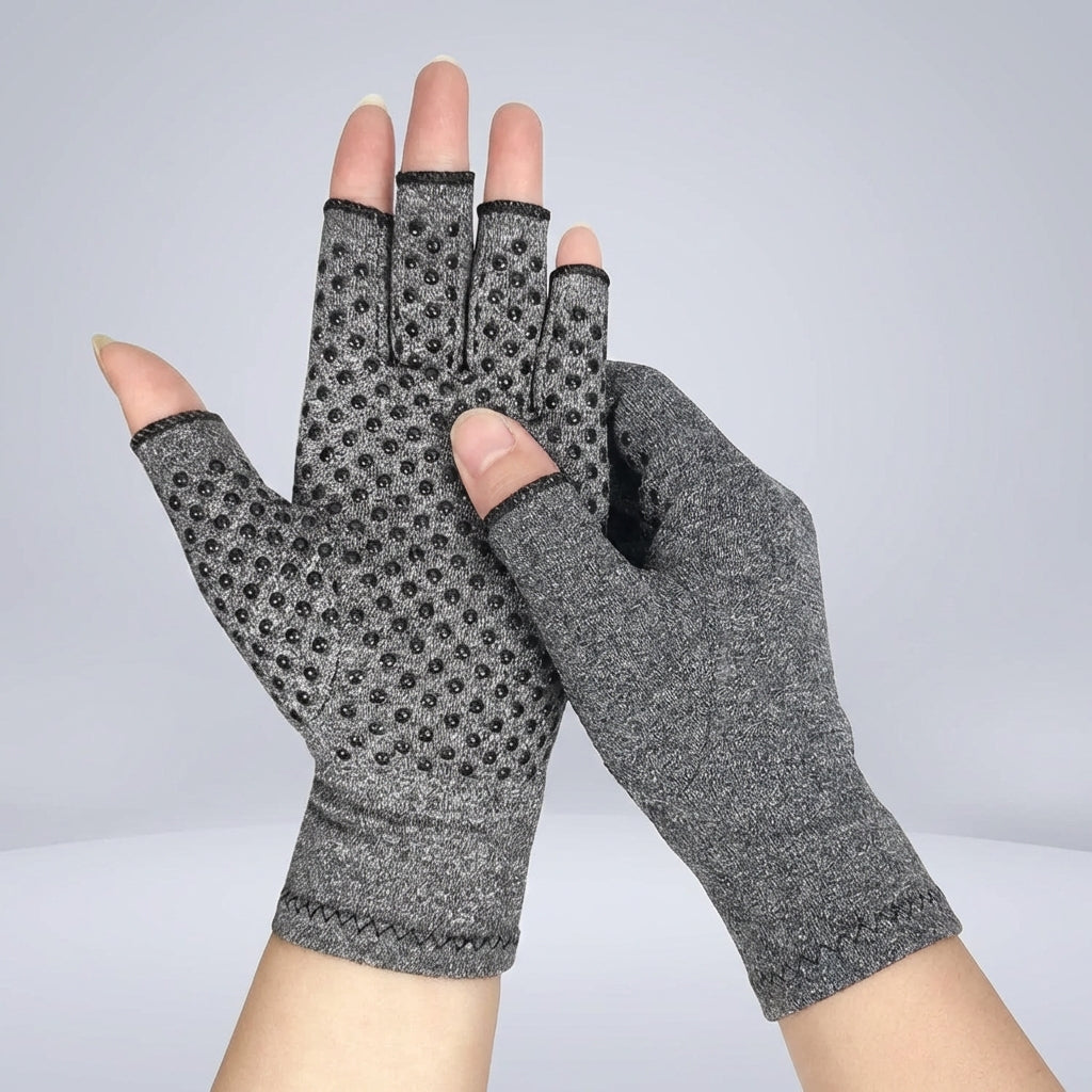 Gelenkschutz Handschuhe für den Alltag und Sport in grauer Farbe