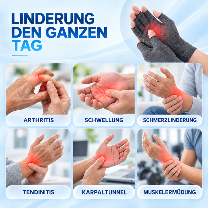 Arthritis Handschuhe mit leichter Kompression und freien Fingerspitzen