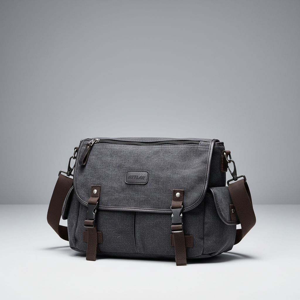Dunkelgrüne Laptop Tasche im Vintage Design für Damen und Herren