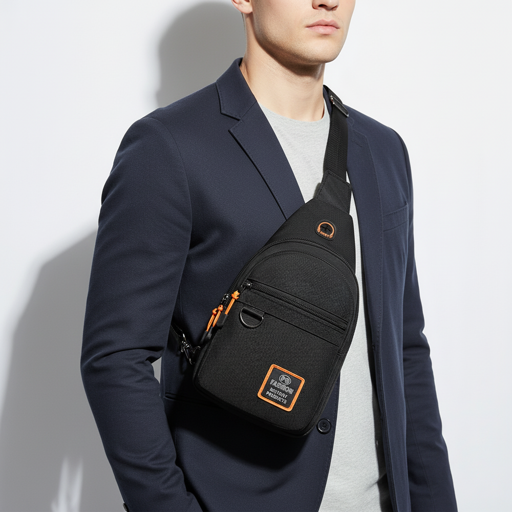 Kompakte Brusttasche für Herren im eleganten Business-Look